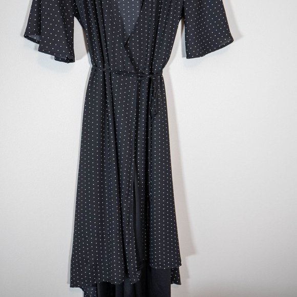 Lulu's Farah Black Print Midi Wrap Dress - Picture 7 of 15